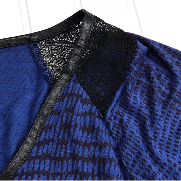 •Calvin Klein Jeans• vegan leather trim top - Picture 6 of 6